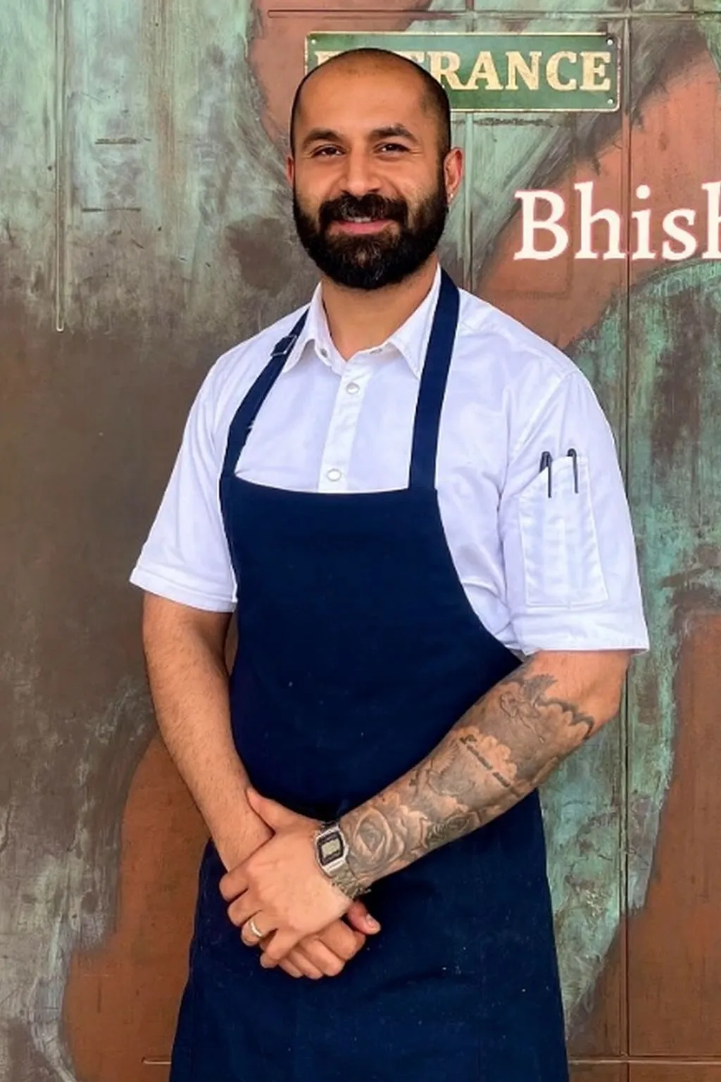 Head chef Bhishup Abichandani in his apron